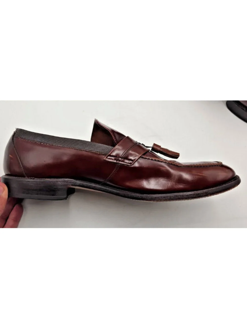 Allen Edmonds Biscayne 8884 11D Burgundy Tassel Loafers Vintage 1980s USA